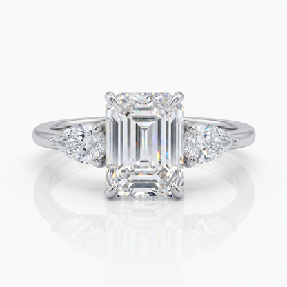 2.10ct Emerald Lab Diamond 3‑Stone Ring – Amavida Jewels