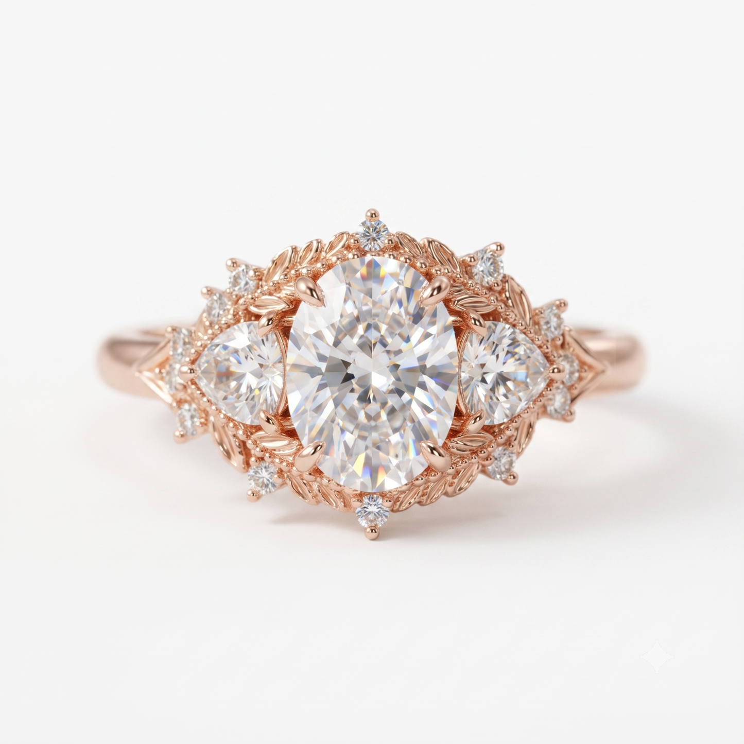2.00ct Oval Lab-Grown engagement ring art deco