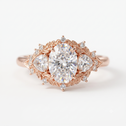 2.00ct Oval Lab-Grown engagement ring art deco