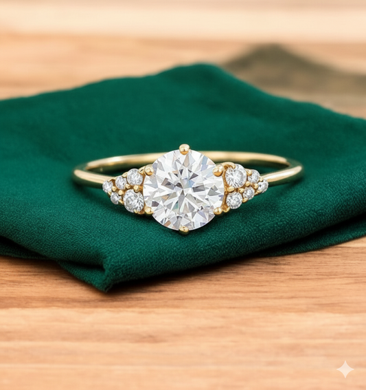 1.14ct Round Cut Lab-Grown Diamond Engagement Ring 14k Yellow Gold