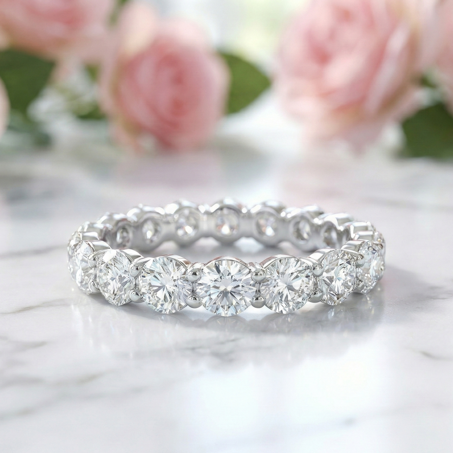 1.80 Ct Round Cut Lab-Grown Diamond Wedding Band – Gold