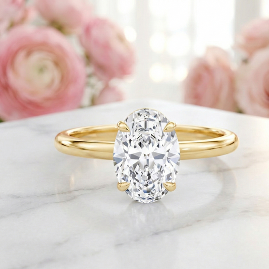 2.00CT Oval Cut Lab-Grown Diamond Engagement Ring