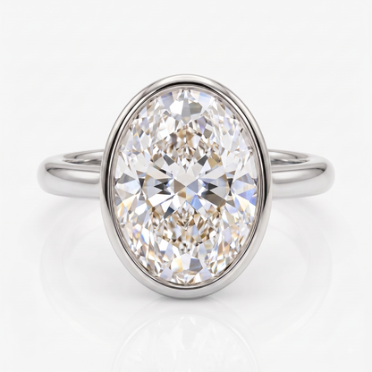 2.00 ct Oval diamond Bezel set lab-grown diamond ring