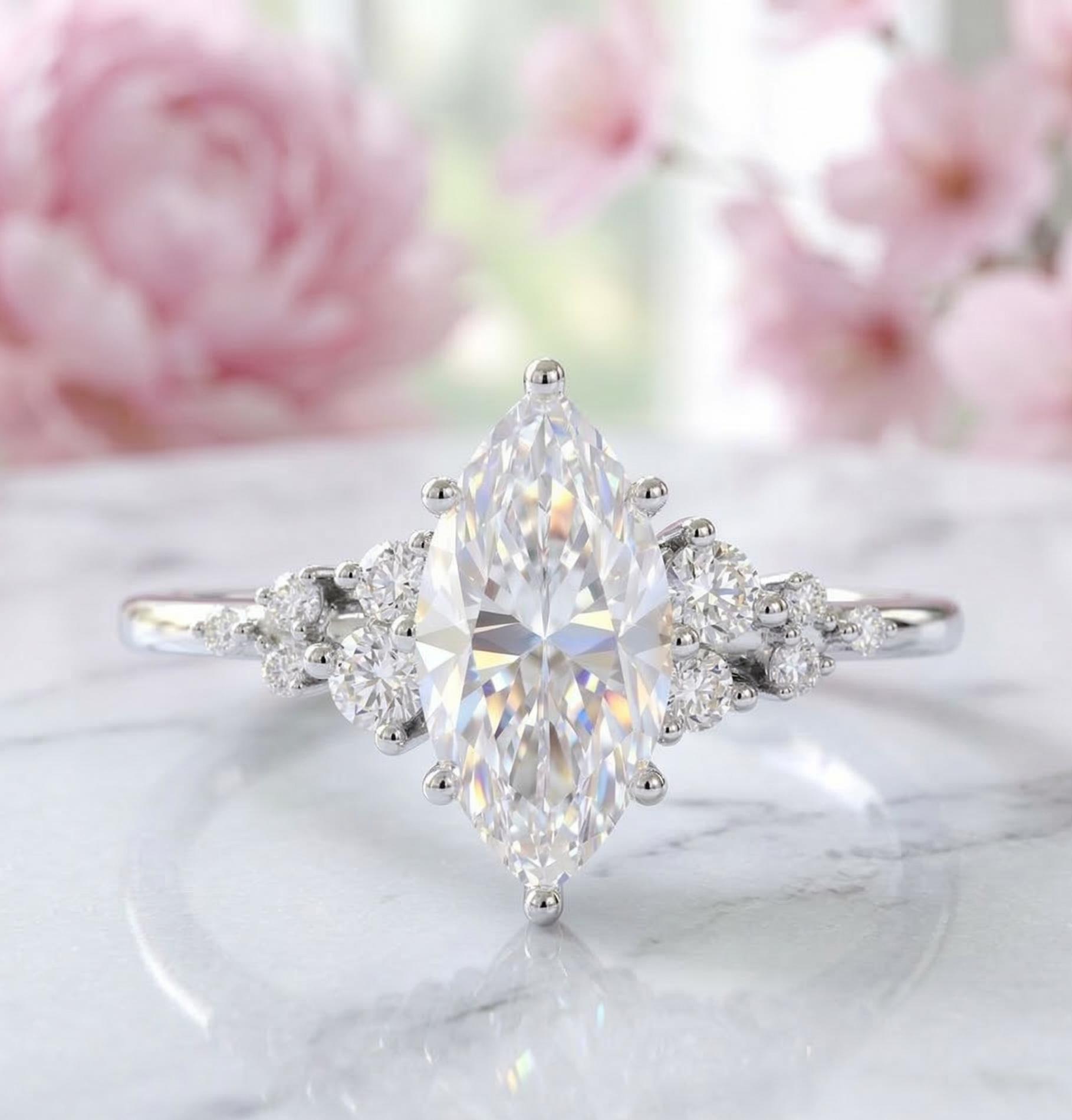 marquise cut solitaire engagement rings​

