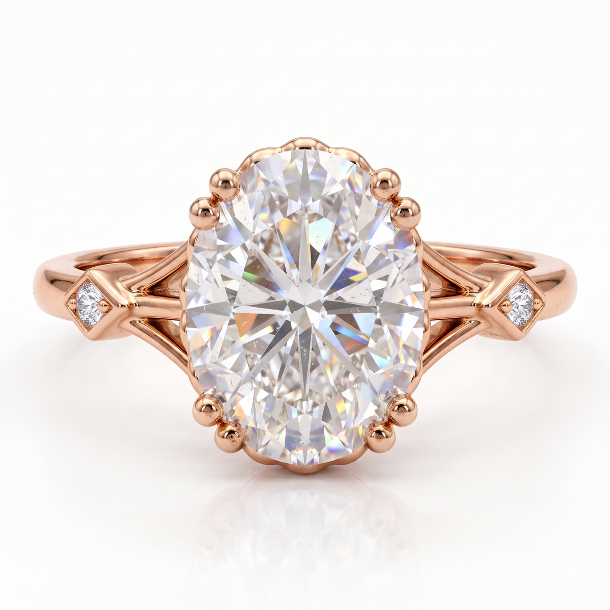 1.25 ct Oval Lab Grown Diamond Engagement Ring • Vintage Art Deco Inspired Ring