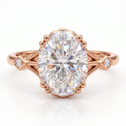 1.25 ct Oval Lab Grown Diamond Engagement Ring • Vintage Art Deco Inspired Ring