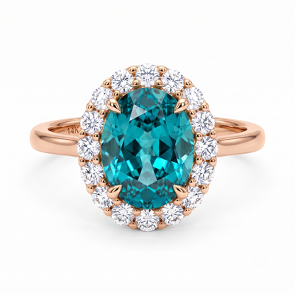 3.30 TCW Oval Cut Lab Grown Diamond Engagement Ring