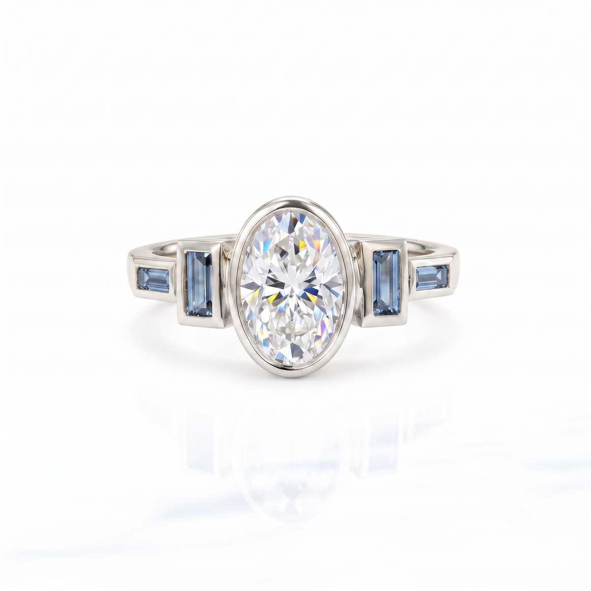 1.75 ct Oval Lab Grown Diamond Engagement Ring • Vintage Rose Gold Bezel Set Ring