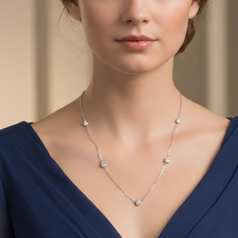 round diamond necklace pendant