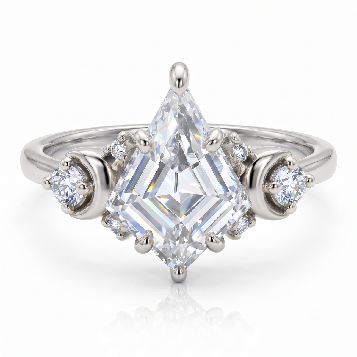 1.20ct Kite Cut Lab Grown Diamond Engagement Ring 14k Rose Gold Ring