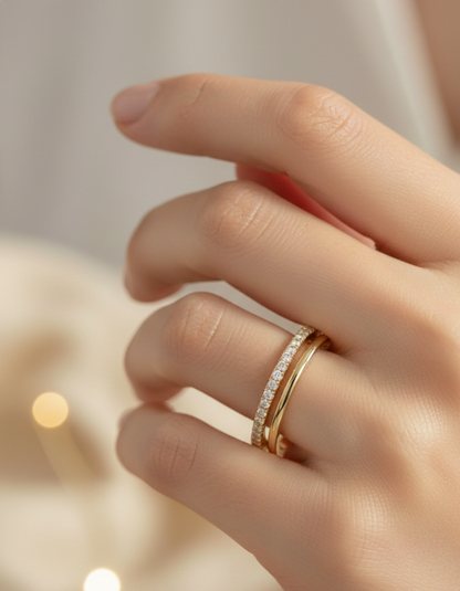 0.105Ct Double Row Lab-Grown Wedding Band