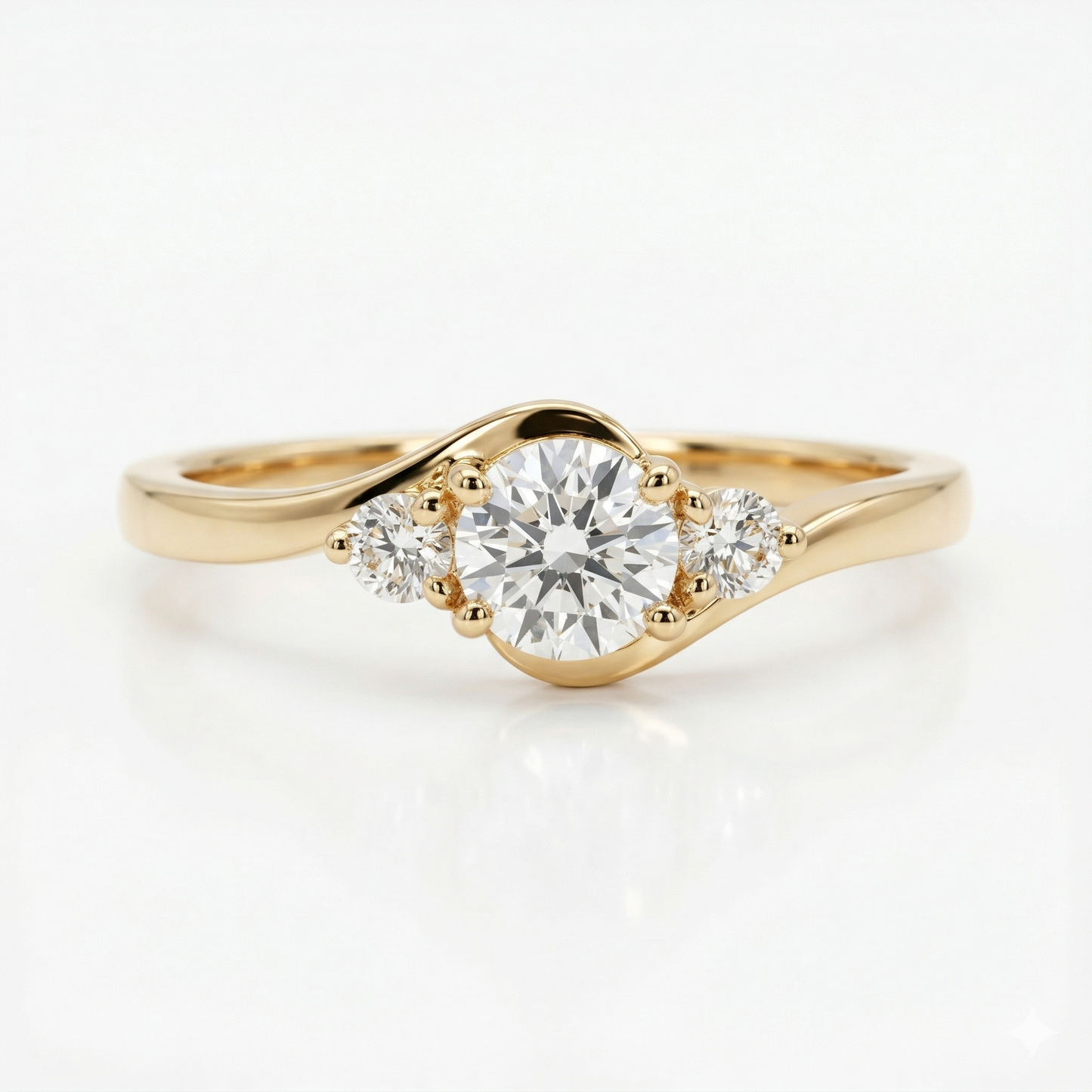 1.400ct Round Lab Grown Diamond Three Stone Engagement Ring