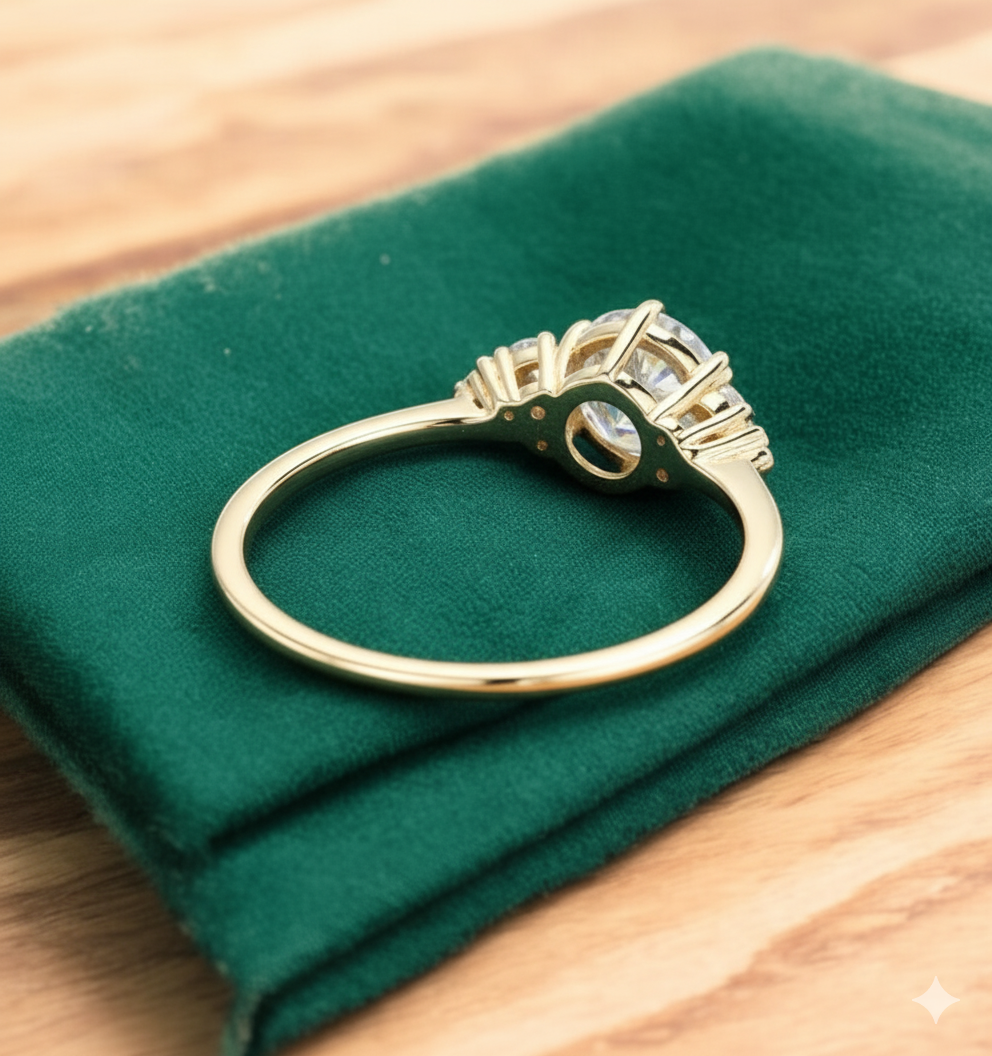 1.14ct Round Cut Lab-Grown Diamond Engagement Ring 14k Yellow Gold