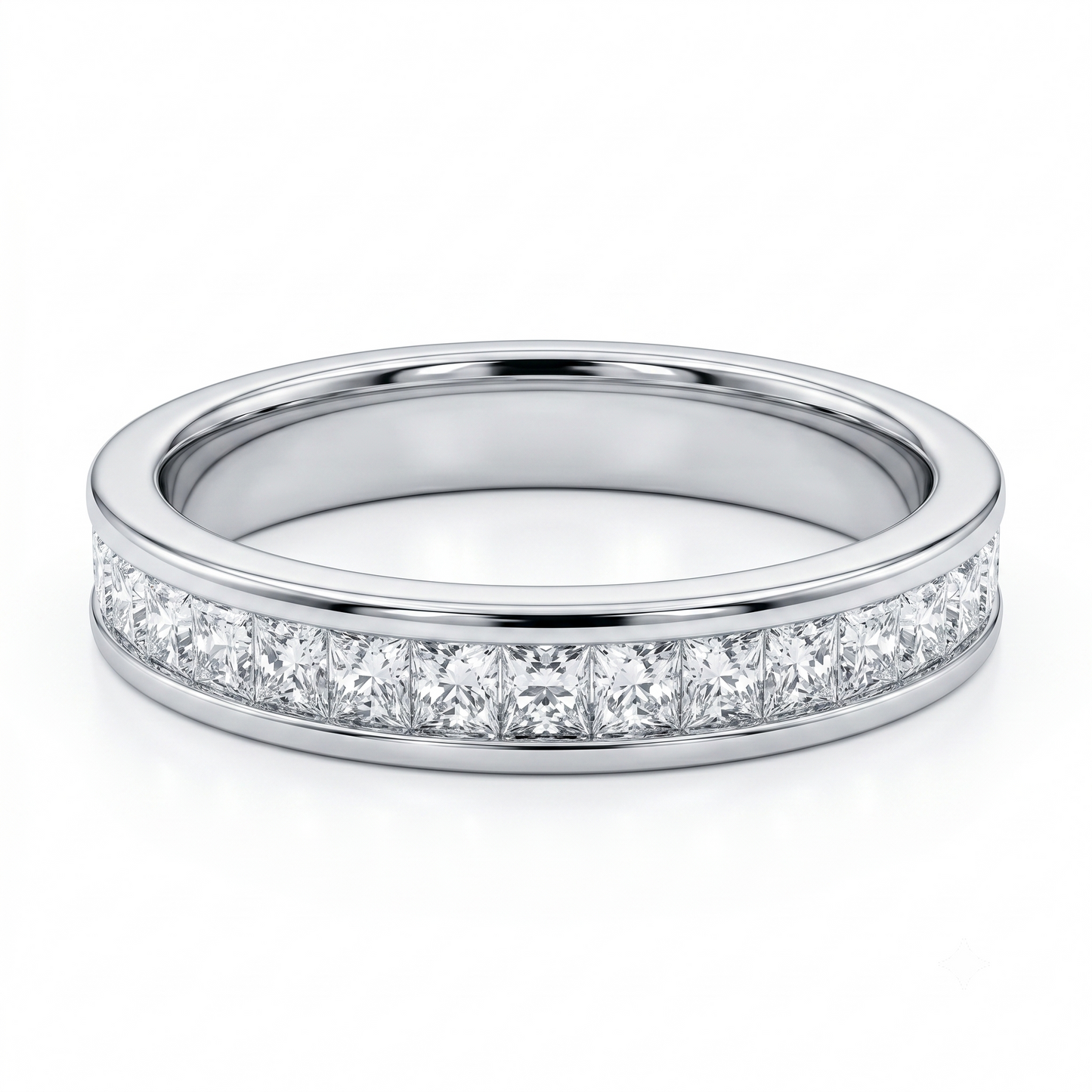 0.250Ct Princess Cut Lab Grown Diamond Wedding Band