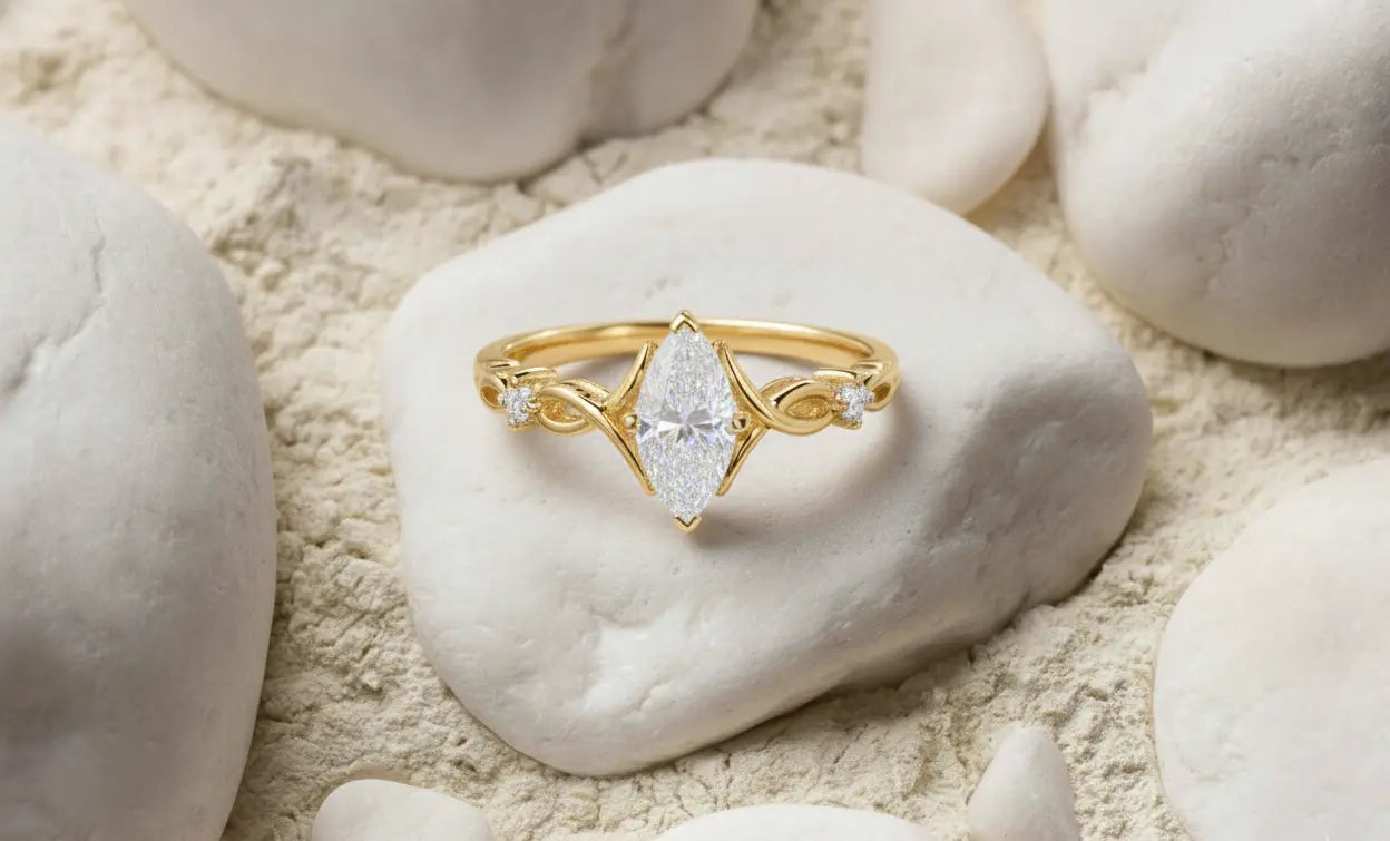 0.536 Ct Marquise Cut Lab Diamond Ring – Engagement Jewelry