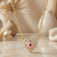 14K Gold Lab Diamond Evil Eye Heart Necklace Pendant
