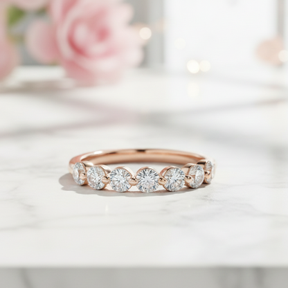 0.604 Ct Lab Grown Diamond Bubble Wedding Band
