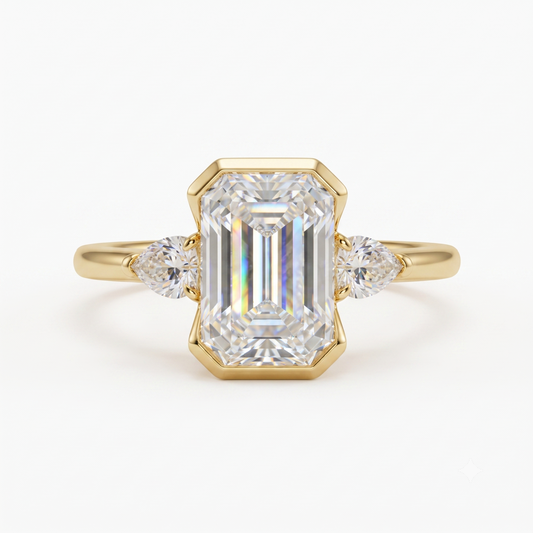 2 CT Emerald Cut Lab-Grown Engagement Ring