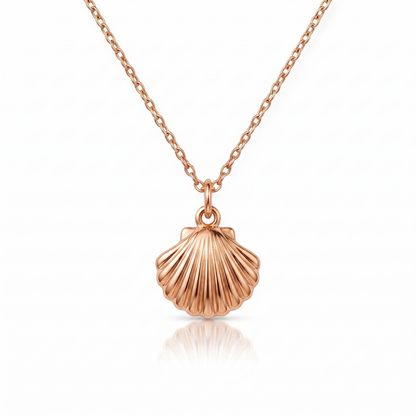 Seashell Pendant Necklace, 14K Gold Shell Necklace