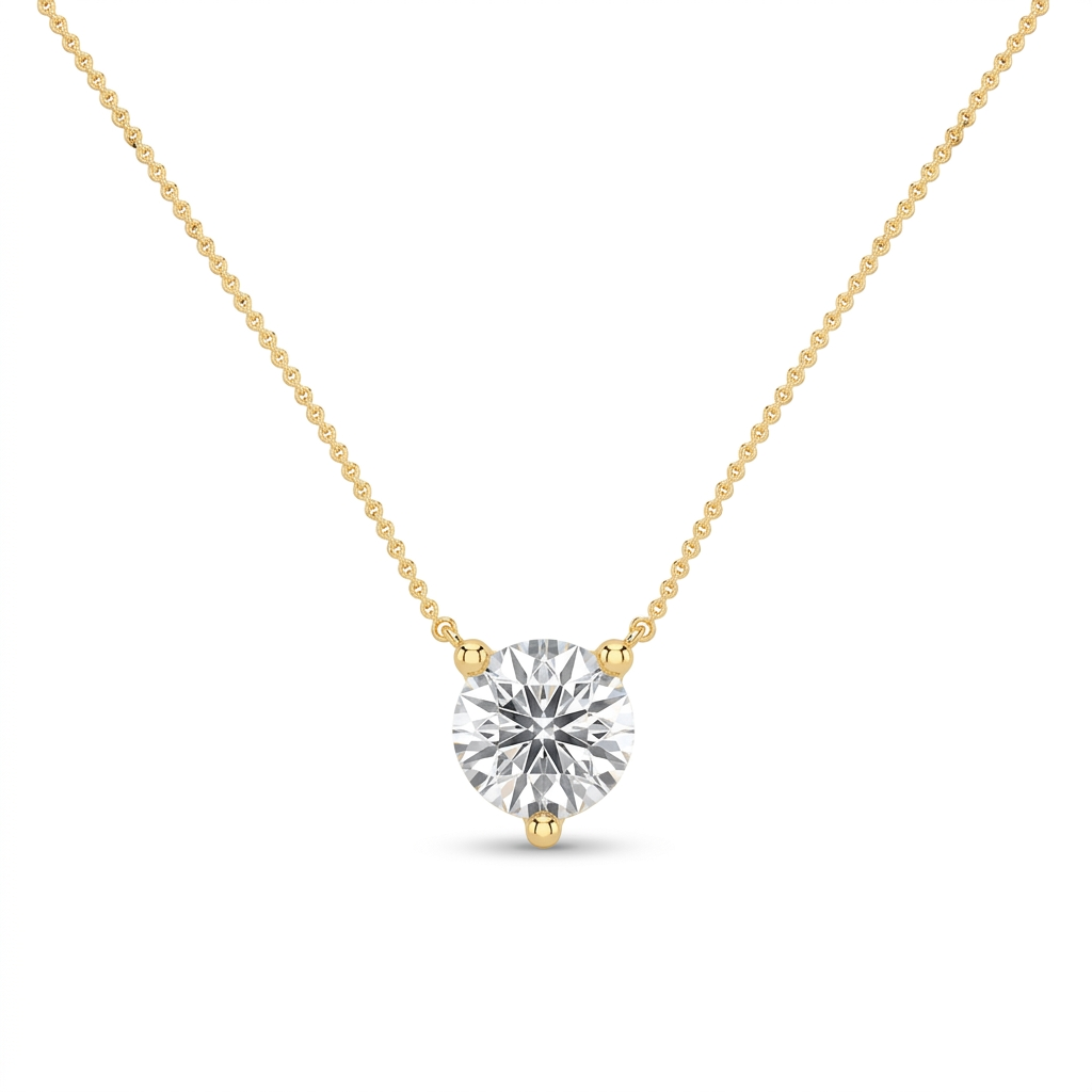 2.00ct Round Cut Classic Solitaire Lab Grown Diamond Pendant Necklace