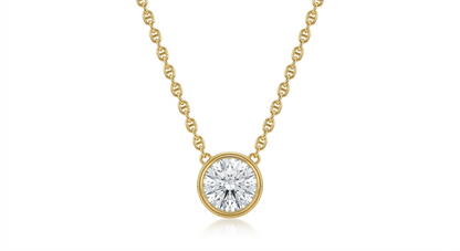 3.00 ct Dainty Round Cut Lab Grown Diamond Solitaire Bezel Set Pendant Necklace