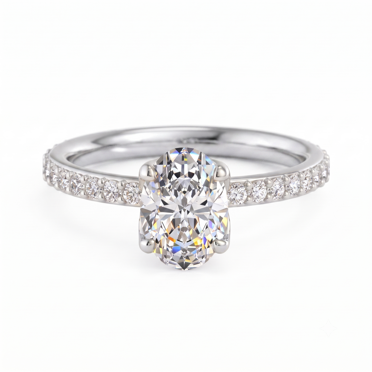 1.5 CT Oval Cut Lab Grown Diamond Engagement Ring for Women