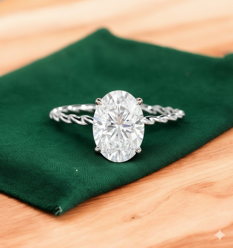 2.590 ct Oval cut Lab Grown Diamond Engagement Ring