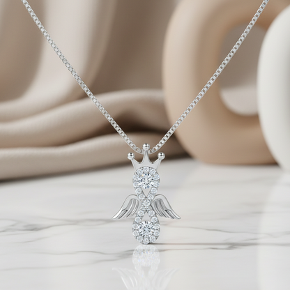 0.30 Ct Infinity Lab Diamond Pendant – Angel Crown Design