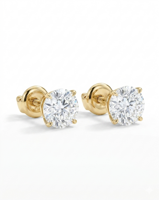 1.00 ct Lab-Grown Diamond Solitaire Stud Earrings
