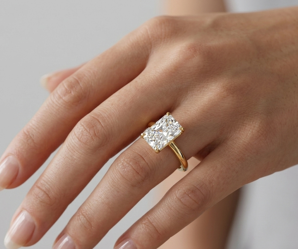 2.00 Ct Radiant Cut Lab Grown Diamond Solitaire Ring