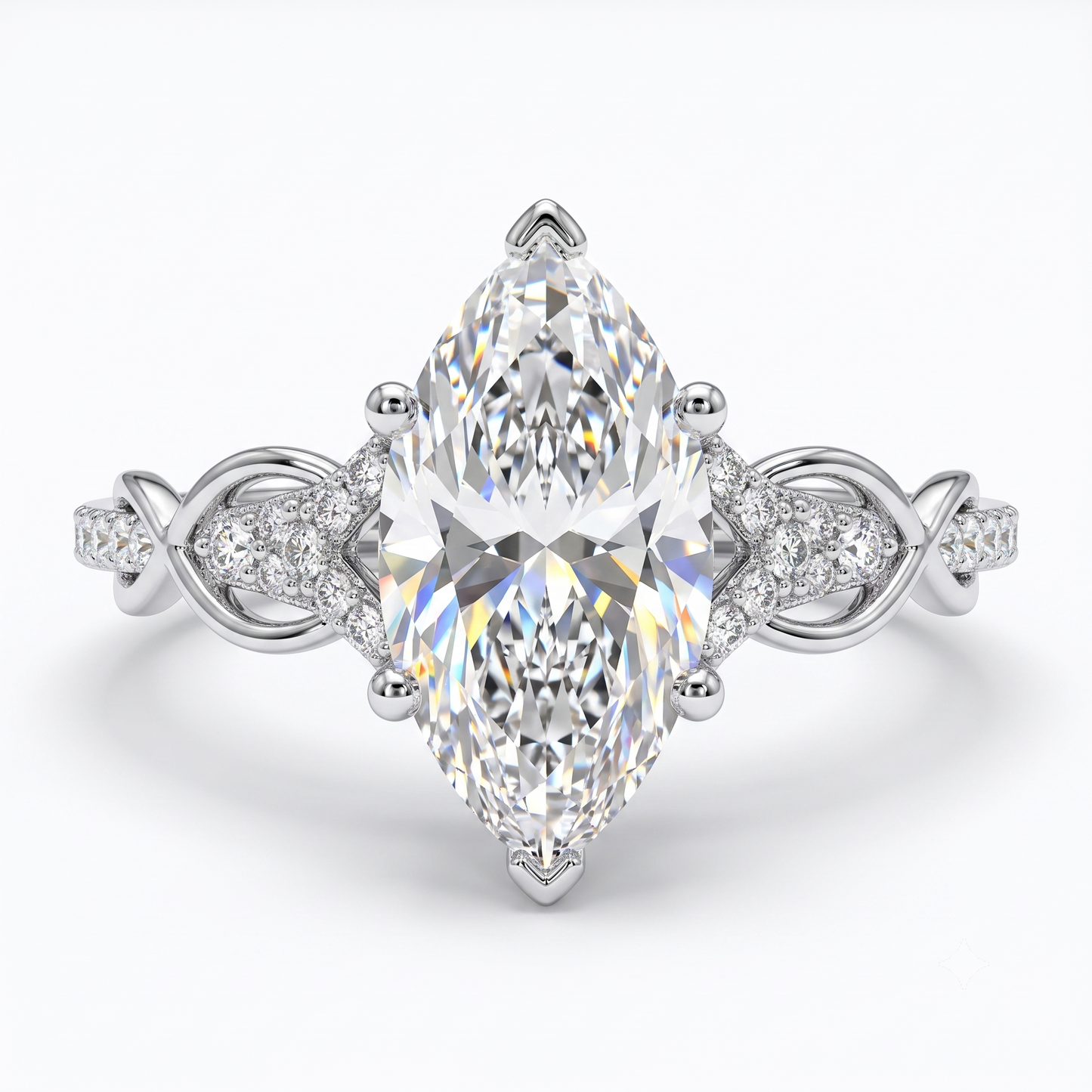 1.60ct Marquise Cut Lab Diamond Engagement Ring