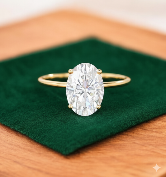 2.614 ct Oval Lab grown Diamond solitaire Engagement Ring