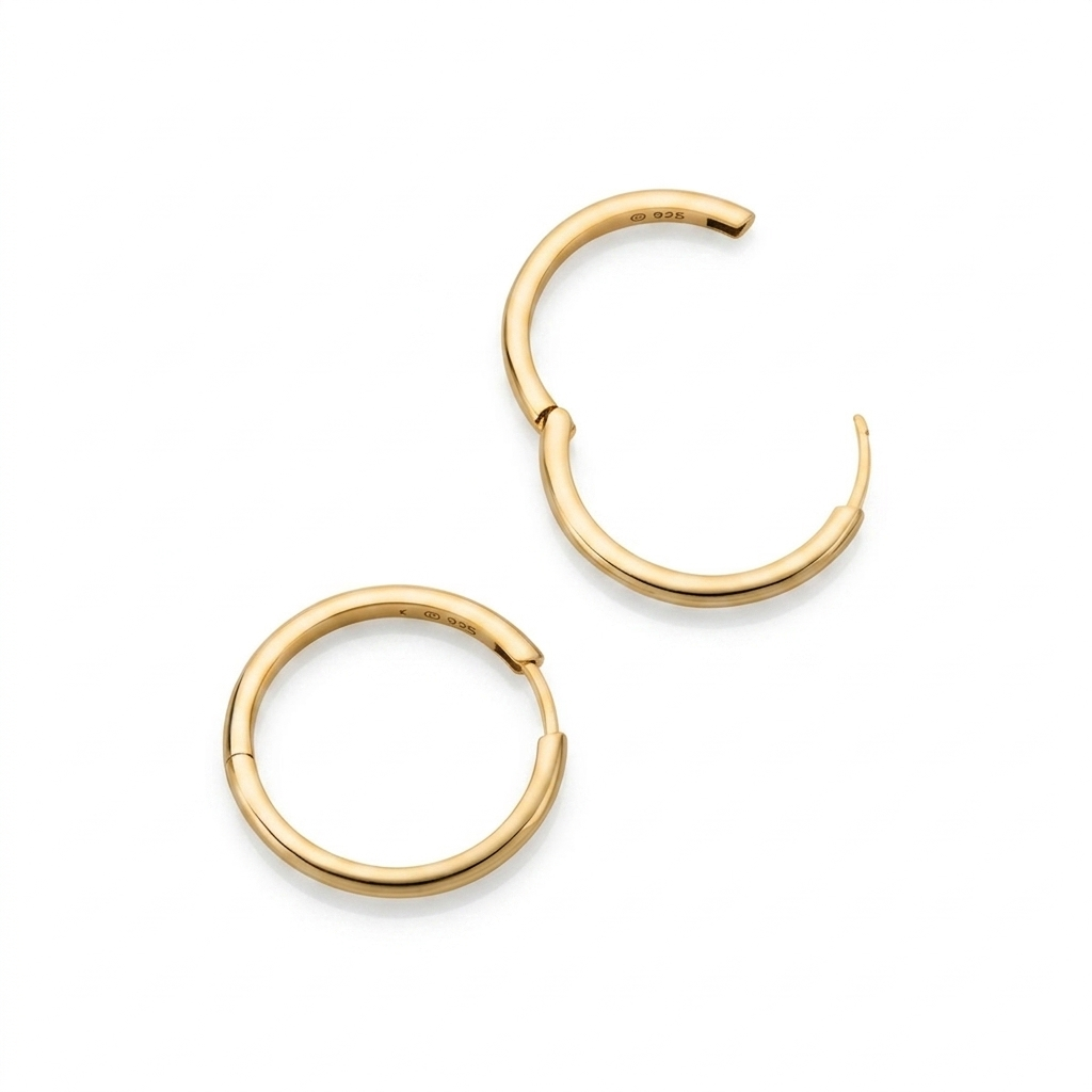 Bold Tube Large Hoop Earrings • 14K Gold Classic Round Hoops