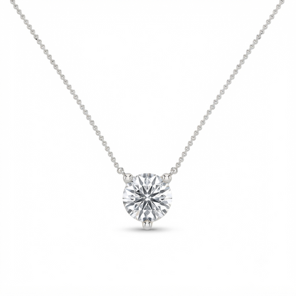 2.50 ct Dainty Round Cut Lab Grown Diamond Solitaire Pendant Necklace