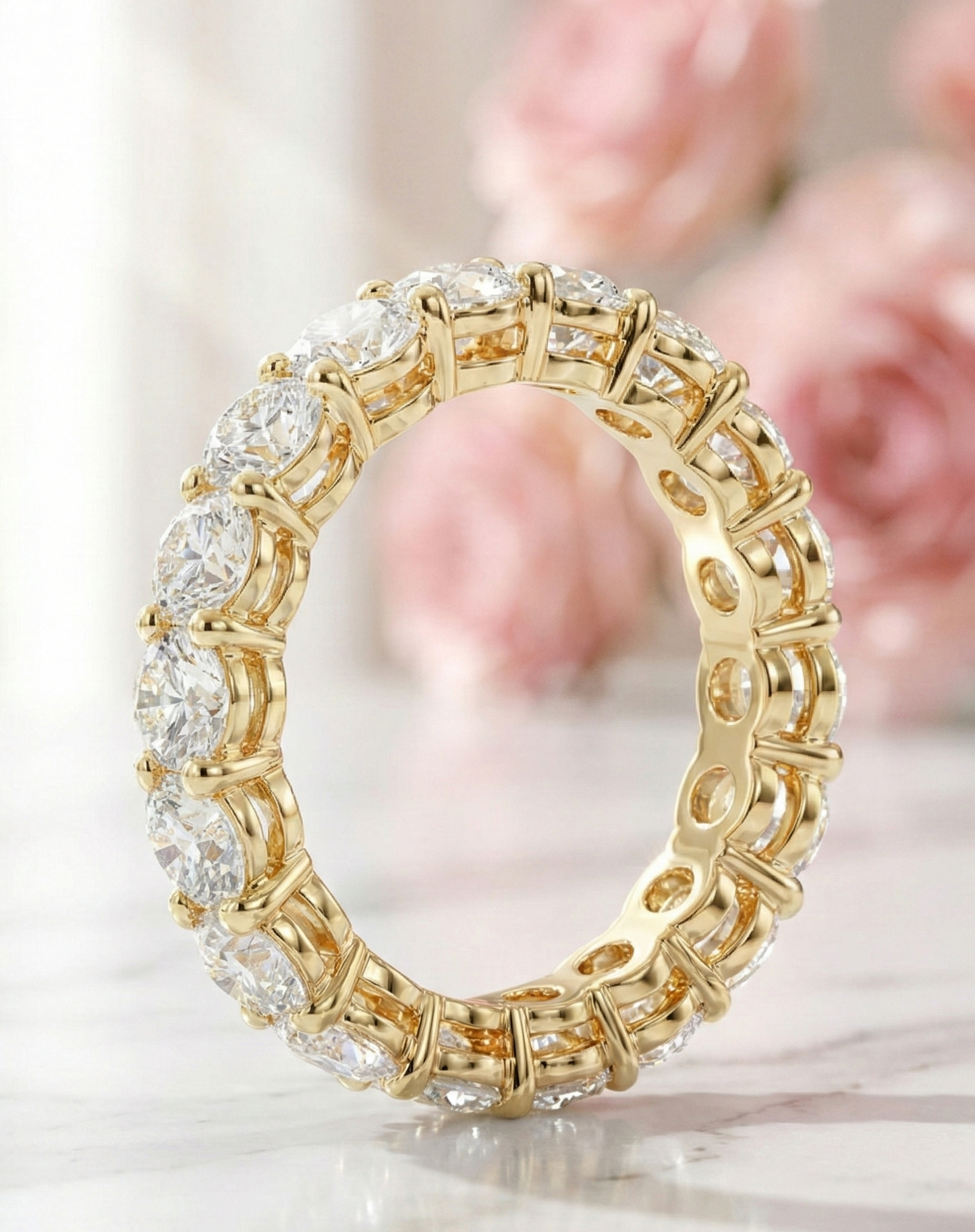 1.80 Ct Round Cut Lab-Grown Diamond Wedding Band – Gold