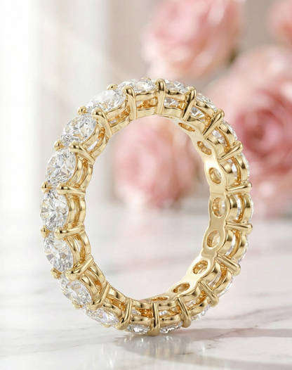 1.80 Ct Round Cut Lab-Grown Diamond Wedding Band – Gold