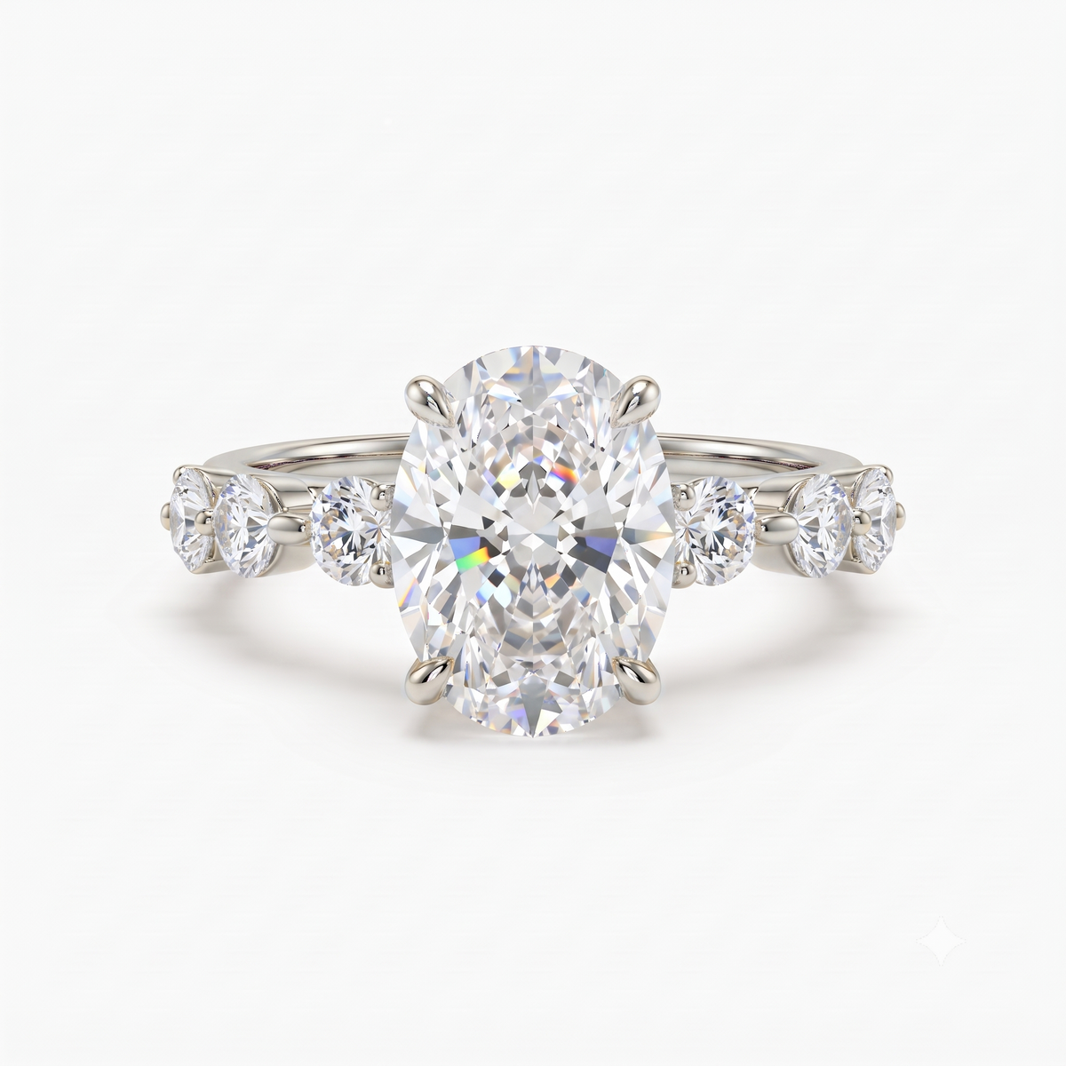 classic oval lab grown diamond engagement ring
