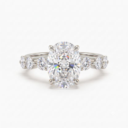 classic oval lab grown diamond engagement ring