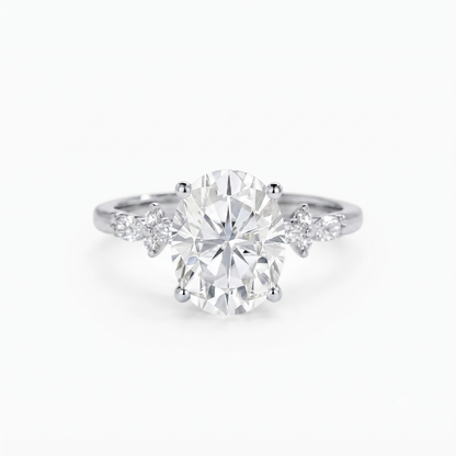 2.800 ct Vintage Oval Engagement Ring, 14K Solid Yellow Gold