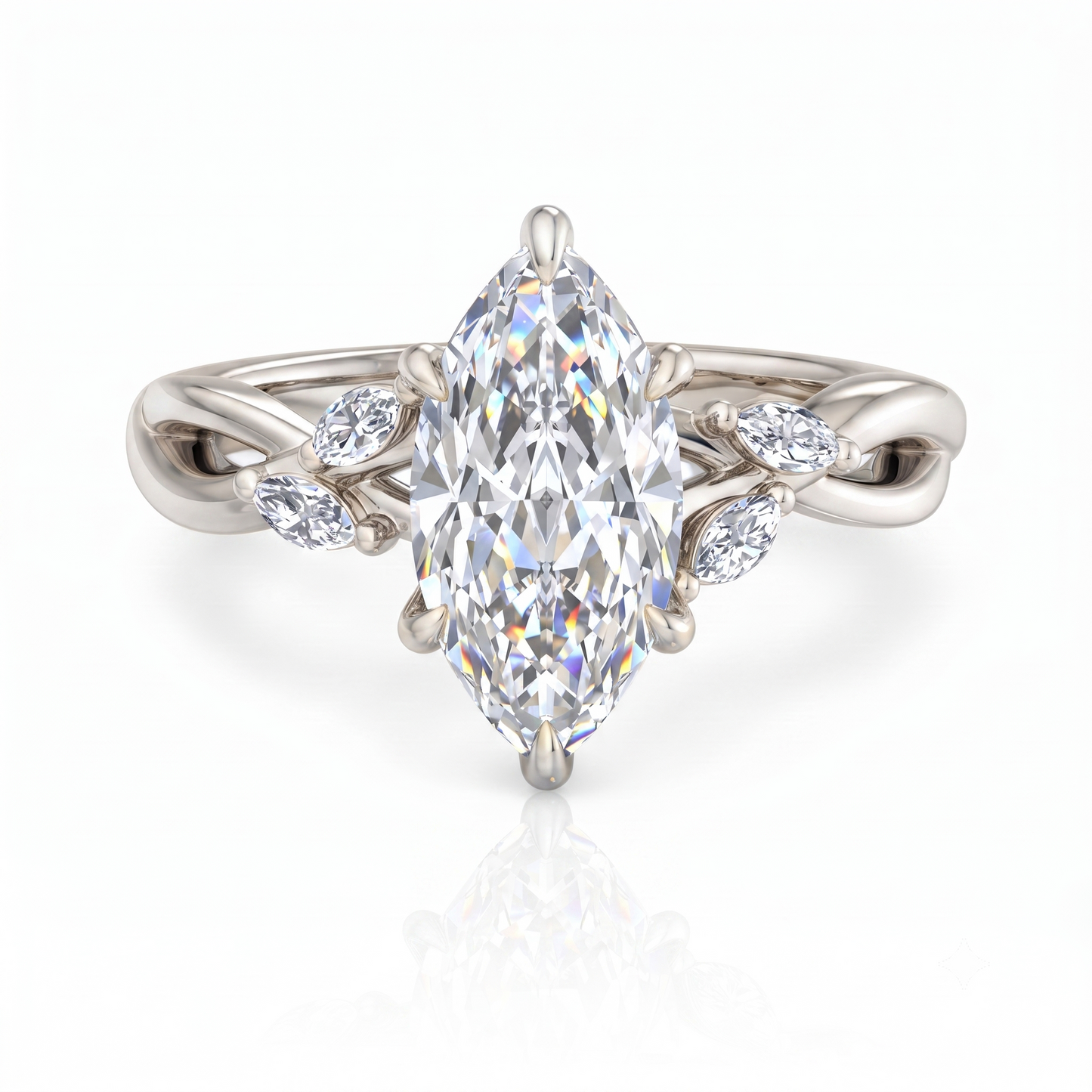 2.0 ct Marquise Lab Grown Diamond Engagement Ring