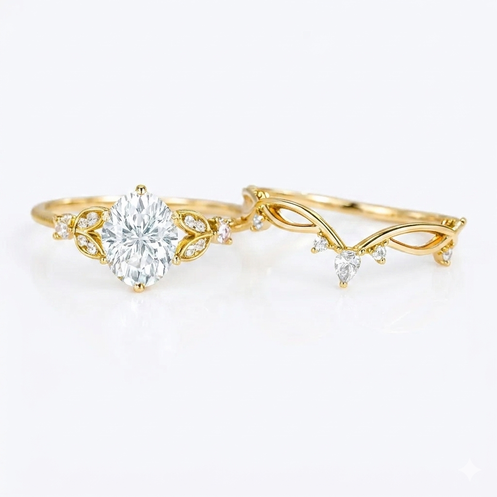 Oval Lab‑Grown Diamond Ring – 1.42 ct Engagement Set