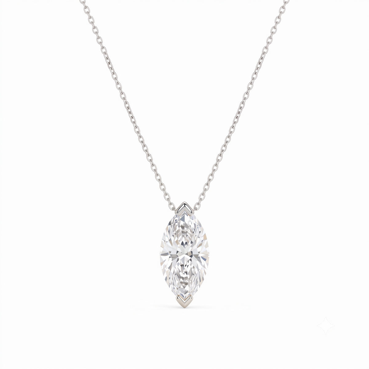 1.00ct Marquise Cut Lab Grown Diamond Pendant Necklace