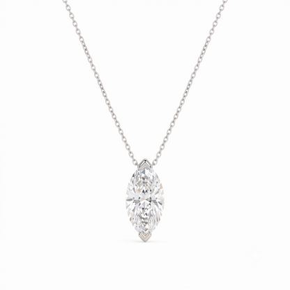 1.00ct Marquise Cut Lab Grown Diamond Pendant Necklace