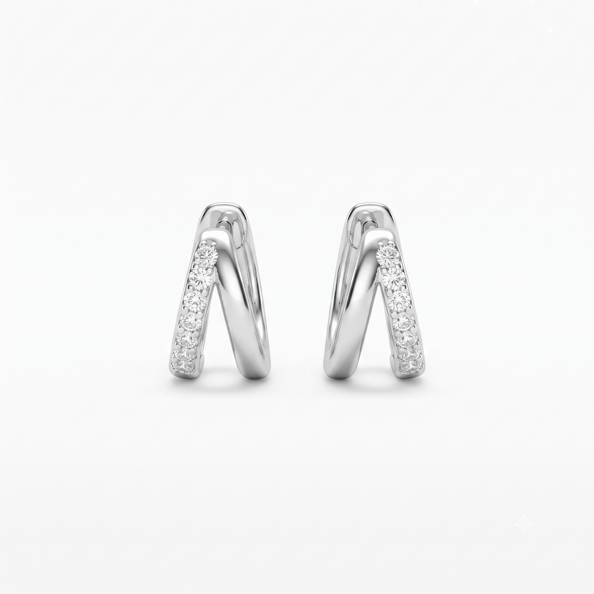 0.15 Ct Lab Grown Diamond Huggie Hoop Earrings | 14K Gold | Round Cut Diamonds