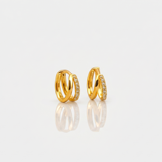 Lab-Grown Diamond Crossover Huggie Hoop Earrings – Elegant