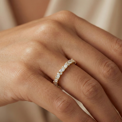 round and marquise diamond band
