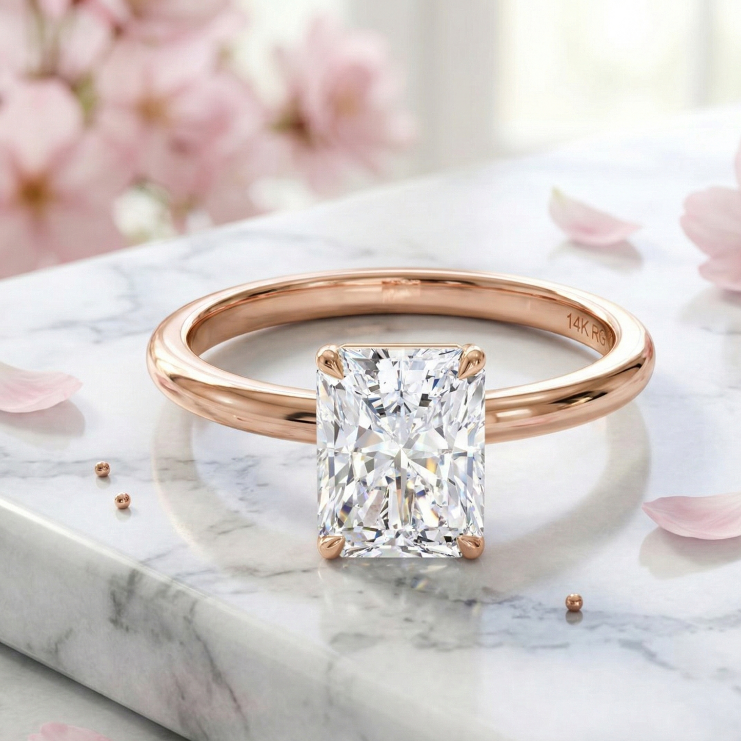2.00CT Radiant Cut Lab Grown Diamond Engagement Ring