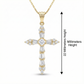 .37 Carat Moissanite Cross Pendant Necklace – Solid 14K Gold