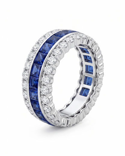 3.00ct Blue Sapphire and Diamond Band