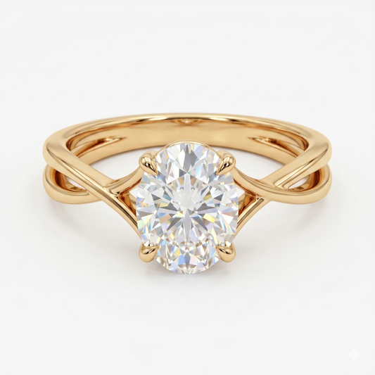 1.50ct Oval cut  Solitaire Natural Diamond Engagement Ring